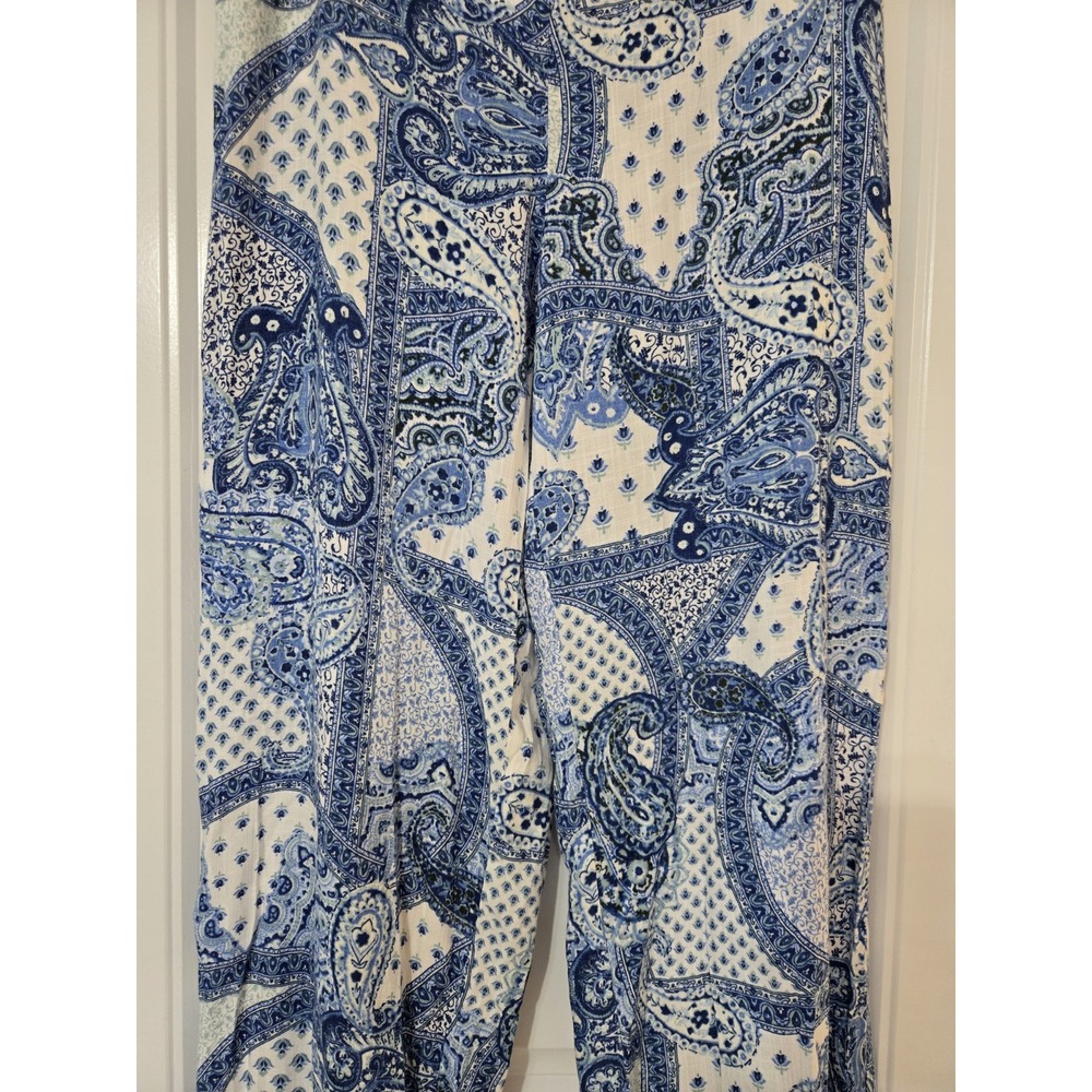 Zara Paisley Print Pull On Wide Leg Pants Size XL NWOT - Picture 4 of 12